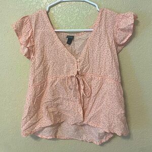 Tie front floral blouse